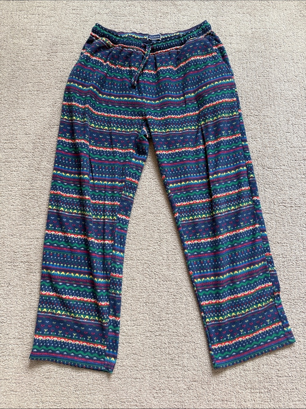 Club Room Men’s Navy Fleece Lounge Pants - Large